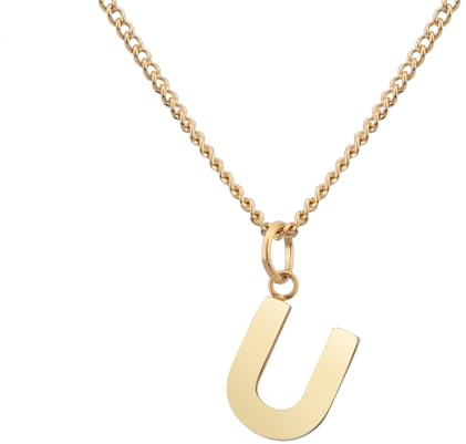 Halskette mit Buchstaben Anhänger U Ursula Ulrike Ute UNA Uljana Uta Ulla Uma Undine Umay Ulrika Urszula Ulyana Umi Ursel Urwa Uyen Uka Umut Uwe Ulrich Udo - Valentinstag-Geschenk für Sie und Ihn