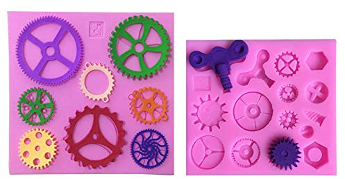 Half Forest 2 Stück Zahnräder Candy Silikonform 3d Gear Candy Backform Steampunk, Zahnradform, Diy, Für Herstellung Von Schokolade, Kuchen Und Kunsthandwerk