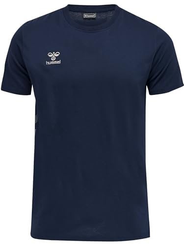 Hummel Herren Hmlmove Grid Cotton S/S T-Shirt, Blau, L EU