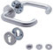Türgriffe APECS Drückergarnitur zimmertüren INOX Türklinke für Haustür und Innentüren Türbeschlag rund Rosettengarnitur edelstahl matt U-Modell H-0203+PZ, Silber