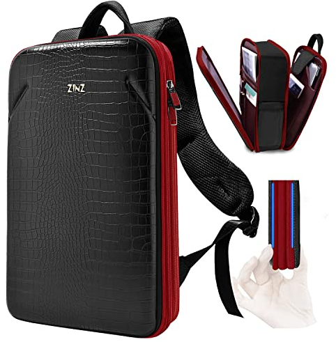 ZINZ Slim Laptop Backpack 15.6 Inch with Variable Capacity, Anti-Theft Business Daypack Water-Resistant Leather Shell Travel Bookbag,B02RD01