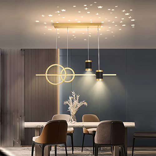 Lanekd Esstisch LED Pendelleuchte/Hängelampe Esszimmer Pendellampe Höhenverstellbar Designer Küchenlampen Warmes Licht/3000K Decken Leuchten für Büro Schlafzimmer Wohnzimmer Deko Hängend Lampe