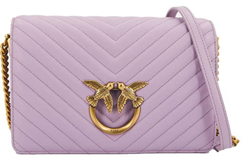 Pinko Borsa A Tracolla Da Donna Marchio Pinko, Modello Love Click Classic Sheep Nappa 100063A0GK, Realizzato In Pelle. Viola.