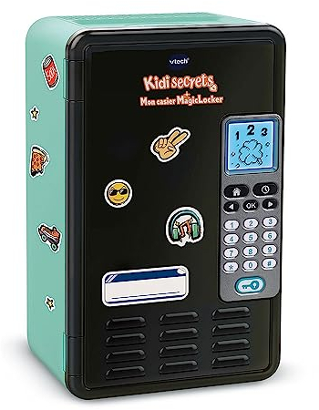 VTech - KidiSecrets, Mon Casier MagicLocker Noir et Vert, Coffre-Fort Secret avec Code, Enceinte, Jeux, Réveil, Boîte à Trésors à Personnaliser, Cadeau Enfant de 6 Ans à 12 Ans - Contenu en Français