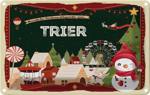 vianmo Blechschild 30x20cm Weihnachten aus Trier Deko Geschenk Metall Schild