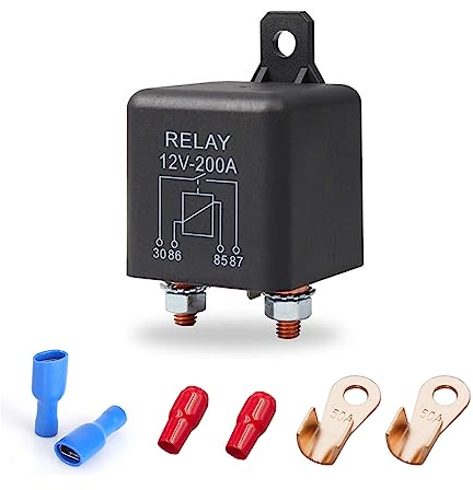 CGEAMDY Split Charge Relay Kit 12v 200A, Universal Laderelais Schalter, Hochleistungs Split Charge EIN/AUS Schalterrelais Auto Boot, Relais Batterie Trennrelais für Auto