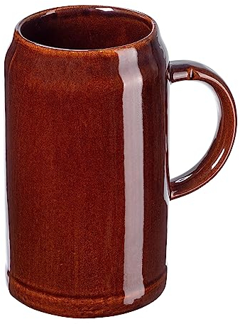 KADAX Keramikbierkrug, Bierkrug aus Keramik, Spülmaschinenfester Bierseidel mit Handlichem Griff, Steinkrug für Wein, Bier, Glühwein und Flüssig Honig (1, 1000ml)