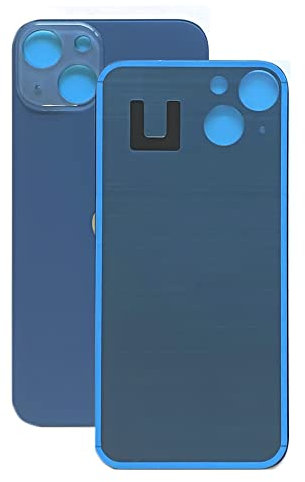 Tapa trasera de batería para iPhone Serie 13, cristal trasero de repuesto con orificio para cámara ampliado para fácil montaje, OEM (azul)