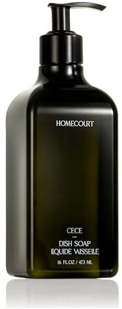 Homecourt Cece Savon à vaisselle, liquide vaisselle avec ingrédients propres, non toxique, sans danger pour les personnes et les animaux domestiques, 473,6 g