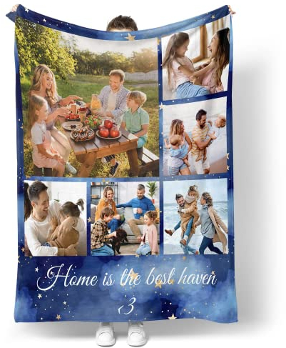 Easycosy Personalisierte Weihnachts Geschenke für Frauen Beste Freundin - Personalisierte Decke Mit Foto Text, weiche Fotodecke, Personalisierte Geburtstagsgeschenke für Freundin & Mama, Kind,Haustier