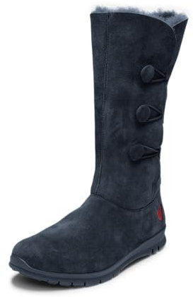 Original VITAFORM Damen Stiefel aus Veloursleder I Größe 35-44 I Langlebig & gelenkschonend mit austauschbarem Luftpolsterfußbett & Lammfell-Futter I Echtes Leder I Echte Handwerkskunst