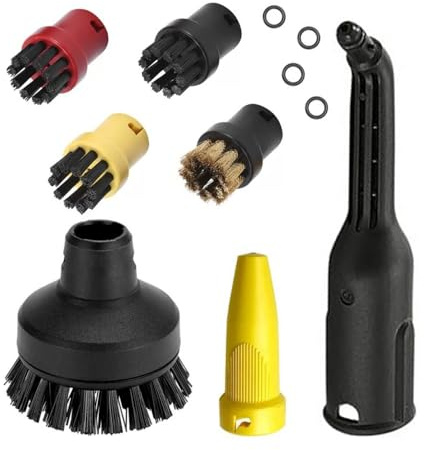 ANCLLO Steam Accessories Kits for Karaher SC1 SC2 SC3 SC4 SC5 Round Brush Set and Steam Cleaner Powerful Nozzle