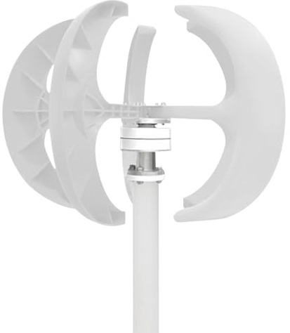 PIAOCAIYIN Generatore eolico a turbina eolica, 24 V, 600 W, 5 pale, ad asse verticale, con controller e piastra flangiata, turbina eolica a velocità regolabile per casa, barca, bianco