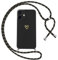 Oelrstfe Funda para iPhone 11 con Cuerda,Carcasa Silicona Suave con Patrón de Corazón con Correa Cordón Colgante Collar Ajustable,Antigolpes Anti-Arañazos Cuello Cadena Case,Negro