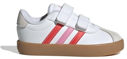 adidas Unisex Baby VL Court Shoes, FTWR White/Bright red/Bliss Pink, 5.5 UK Child