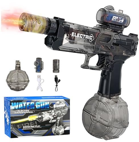 Electric Water Gun, 500CC Large Capacity High Powered Squirt Electric Water Pistols, Range 20 FT, Automatic Water Gun Pistols with Light Flash for Adults and Kids Summer Pool Party Beach Outdoor