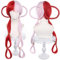 Anime Cosplay Perücke Lang Rot und Rosa Hitze beständiges Synthetikmaterial für Frauen Halloween Cosplay Party