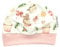 Kleine Könige Mütze Baby Mädchen Beanie · Modell Kuchen Cupcake weiß, Altrosa · Ökotex 100 Zertifiziert · Größe 50/56