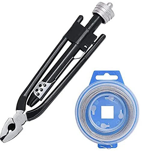 ROBMNE 6Inch Aircraft Wire Twisting Pliers Set Lock Twist Twister Tool / 30M Roll 0.8mm Stainless Steel Lock Wire