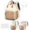 Tonyeee Wickeltaschen-Rucksack, 25–37 l, erweiterbar, große Babytaschen mit Wickelunterlage für 2 Kinder/Zwillinge, Babysachen, für Mama/Papa, Unisex, stilvolle Wickeltasche, Aprikose & Braun