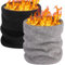 BARFULKER Winter Halsschlauch Herren Damen Warm Gefüttert Schal - 2 Stück Schlauchschal Halswärmer Gesichtsschal Fleece Loop Schal Winddichte Gesichtsmaske(Schwarz,Hellgrau)
