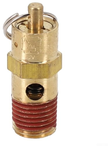 Válvula de seguridad para compresores de aire 1/4 macho NPT válvula de latón, regula la presión para evitar la sobrepresión, máximo 165 PSI (165 PSI)