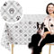 KP HOME Grey PVC Table Cloth Wipe Clean Plastic Table Cover with Dog Paw Print - Rectangular 78.7x 53.9 - 200x137cm Outdoor Wipeable Tablecloth Oilcloth Waterproof Vinyl 6 Seat Wax Patchwork
