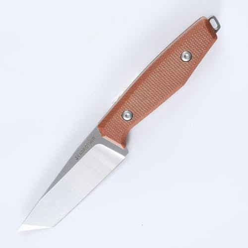 Generisch Messer mit feststehender Klinge, geeignet für Outdoor-Survival-Dschungel-Obstmesser und Angeln, 14c28n-Klinge, Scheide, Full-Tang-Messer (Feiping)