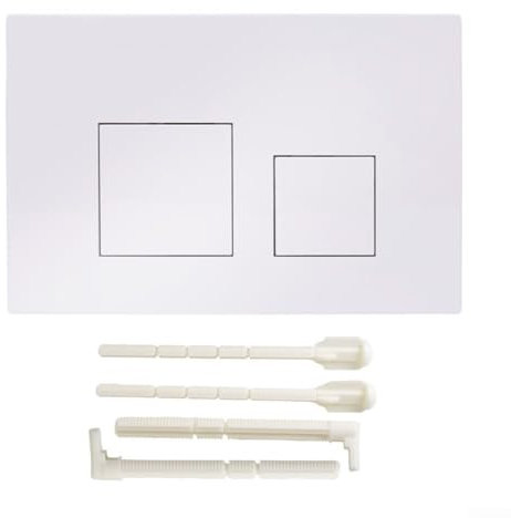 Für Geberit Doppelbetätigungsplatte, 164 x 246 x 12 mm Betätigungsplatte, Tasten und Rahmen in Chrom (weiß)