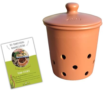 wurmkiste.at 1l Wurmvase aus Ton | Mini Wurm Komposter zum eingraben