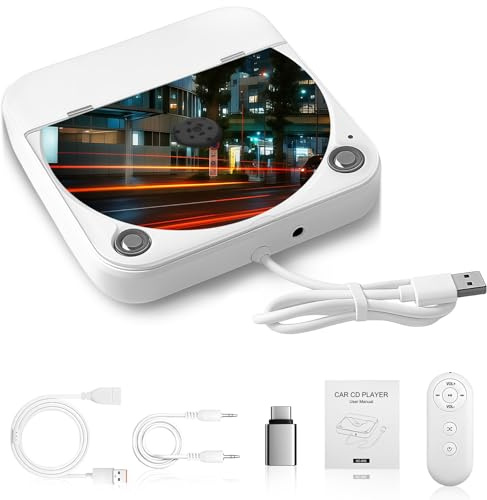 Lecteur CD Externe Portable pour Voiture, Lecteur CD de Voiture Plug and Play avec Port USB, Port AUX, Lecteur USB Universel pour véhicule, Ordinateur Portable, TV, Ordinateur, pour Android 4.4 et