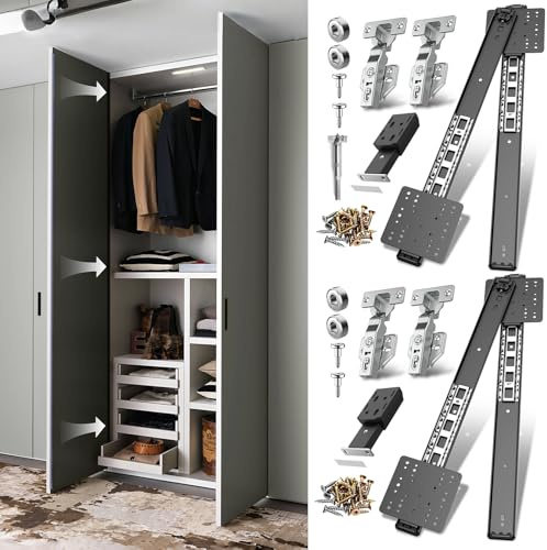 Pocket Door Slide, Cabinet Pocket Door Slide, Pivot Door Slide Hardware Inset,Cabinet Pocket Door Hardware Kit Fit for Inset Door, Cabinet Door (16 Inch, Piece, 4)