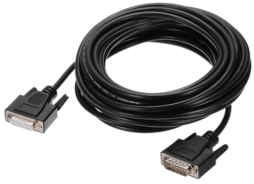 QUARKZMAN DB15 Seriell Kabel, 28AWG Aluminiumfolie Geschirmtes DB15 Stecker auf Buchse Gerades Serielles Kabel für Datenkommunikation, 32,8 ft