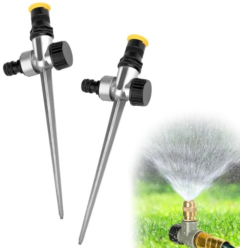 Wennala 2 Pezzi Irrigatori,Garden Sprinklers,Garden Sprinkler,Ugello Rotondo Regolabile,Stake Sprinkler,Regolabile A 360 ° Irrigatori da Giardino,Irrigatore Giardino