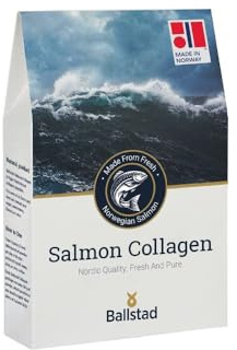 Ballstad Kollagen Pulver aus Lachs, Marine Collagen Typ 1, Nachfüllbeutel | Hydrolysierte Kollagenpeptide aus Lachshaut, geschmacksneutral, löst sich in Kaffee und Getränken, ohne Zusätze, 160 g