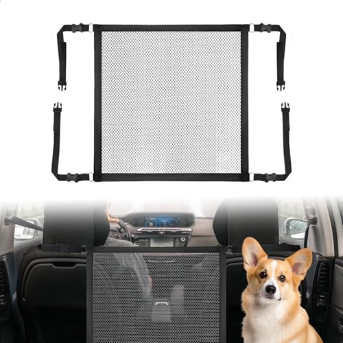 mongtsamz Hundenetz Auto Netz Kofferraum, Verstellbar Auto Hundenetz Sicherheitsnetz 53 x 53 cm Autonetz Schutznetz für Hunde Haustier Kofferraumnetz Auto für Kleine Autos und SUV, 1 Stück, Schwarz