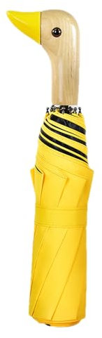 Cute Duck Umbrella - Élégant parapluie de pluie solaire, 8 côtes de côtes parasol | Petits parapluies résistants au vent, bloqueur météorologique de poignée en bois, bouclier UV étanche pour les femme