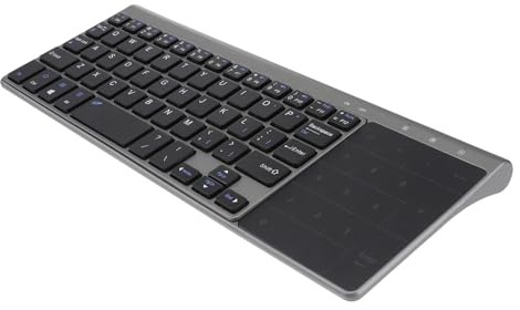 SEWACC Clavier sans Fil Touchpad Intégré pour Bureau et Maison, Design Compact et Léger, 2,4 Ghz Portée de 10 Mètres, Clavier Silencieux pour Télétravail