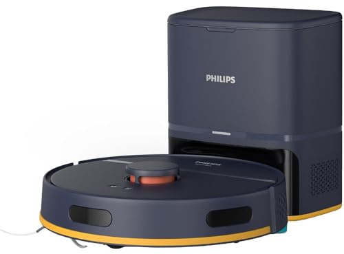 Philips Robot aspirador serie 2000 – barre y fregona a la vez, potencia de succión de 6000 Pa, navegación LDS, descarga automática compacta, control a través de la aplicación HomeRun (XU2100/15)