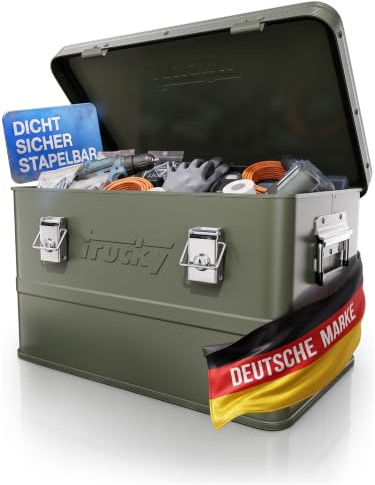 Trucky Aluminium Box mit Deckel 30L Grün Alukiste Alu Kiste Abschliessbar | Transportbox, Metallbox, Aufbewahrungsbox, Metallkiste