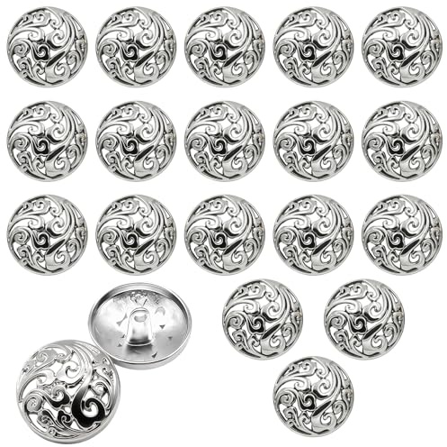 20 Piezas Botones Plateados para Blazers 20mm
