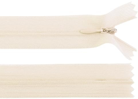 cyclingcolors 2x Cerniera invisibile N°3 50 cm – chiusura lampo in poliestere Dederon con cursore, estremità aperta, maglia scorrevole per cucito sartoria abbigliamento giacche cappotti – conchiglia