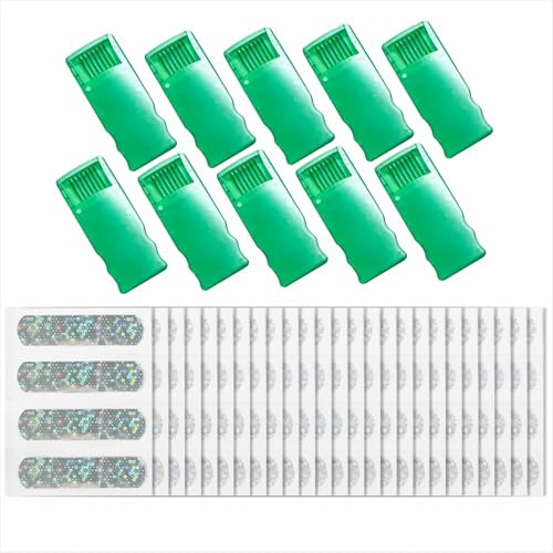 Kids Glitter Adhesive Bandages with Portable Storage Cases – Colourful Plasters for Children, Home & Travel, 110 Pieces