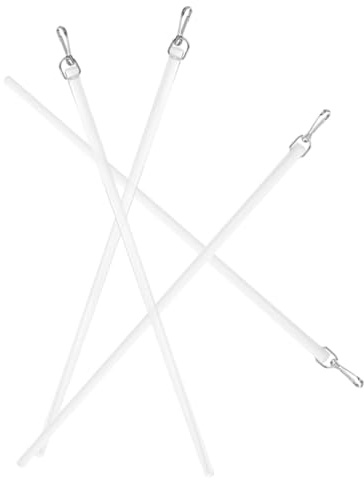 BESTOMZ Baguettes à Rideaux en Acrylique Blanc 4pcs, Tringles à Tirer pour Voilages Mécanisme Manuel, Résistance aux Chocs, Accessoires Maison et Bureau
