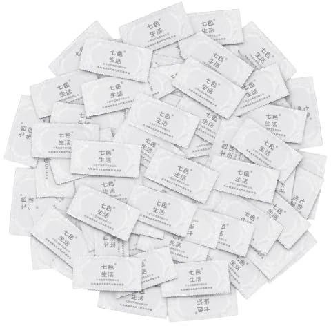 Kondome Männer 52 mm Breite 100 Stück Packung Condoms | 50 Doppelpackungen, Extra Dünne Latexkondome, Extra Feucht mit Gleitgel, Resevoir, für Diskreten, Praktischen Vorrat