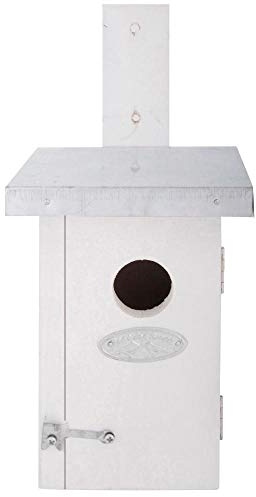 Esschert Design Nistkasten, Vogelhaus Zaunkönig in weiß, ca. 11 cm x 14 cm x 25 cm