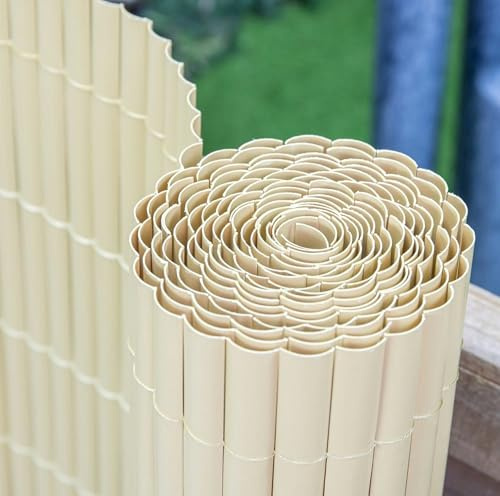 Papillon Artificial Split Bamboo Plastic Garden Fence Screening Roll Privacy Border 4m x 2m (13ft 1in x 6ft 7in)