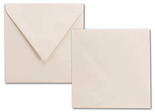 100x quadratische Briefumschläge naturweiß (creme) - 100 g/m² - 15 x 15 cm - Ideal für Grußkarten und Einladungs-Karten - Marke: NEUSER PAPIER