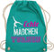 Turnbeutel Rucksack - Echte Mädchen turnen I Geschenk Turnerin - Unisize - Türkis - kunstturnen kinderturnbeutel sport turn beutel für turner 25. geburtstag gymnastic stoffbeutel sportbeutel