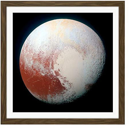 Artery8 Weltraum NASA LORRI Zwergplanet Pluto Enhanced Gerahmter Kunstdruck 41x41 cm